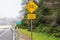 Bikes on the road sign at the Thomas Creek Bridge