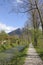 Bikeway at the river bank of rottach near tegernsee