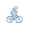 Biking line icon concept. Biking flat  vector symbol, sign, outline illustration.