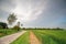 Biking path in Dutch countryside