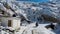 Biking on a snow-covered road during winter, Spiti valley