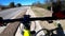 biking time-lapse, long straight section of sidewalk along street