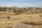 Biking trail in Fort Collins, Colorado with a motion blurred cyclist