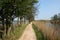 Biking trail in between water