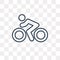 Biking vector icon isolated on transparent background, linear Bi