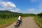 Biking through vineyards in Alsace