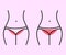 Bikini area. Removing unwanted body hair. Silhouette of a woman. Vector