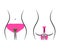 Bikini area. Removing unwanted body hair. Silhouette of a woman. Vector