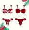 Bikini  fashion flat sketch template.