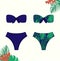 Bikini fashion flat sketch template.