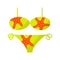 Bikini. Flat color summer Holiday icon on white background.