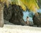 Bikini girl on the beach at  Aitutaki