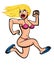 Bikini girl running in terror