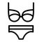 Bikini line icon. Swimsuit vector illustration isolated on white. Panties and bra outline style design, designed for web