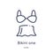 bikini one piece swimwear? icon from woman clothing outline collection. Thin line bikini one piece swimwear? icon isolated on