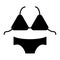 Bikini solid icon. Swimsuit vector illustration isolated on white. Bathing suit glyph style design, designed for web and