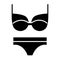 Bikini solid icon. Swimsuit vector illustration isolated on white. Panties and bra glyph style design, designed for web