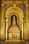 Bilbao Begona cathedral indoor with golden virgin altar. Spain