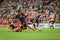 BILBAO, SPAIN - AUGUST 28: Luis Suarez, FC Barcelona player, in action during a Spanish League match between Athletic Bilbao and F