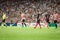 BILBAO, SPAIN - AUGUST 28: Luis Suarez and Jordi Alba, FC Barcelona players, during the Spanish League match between Athletic Bilb