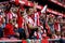 BILBAO, SPAIN - SEPTEMBER 18: Unidentified fans celebrate a goal of Bilbao, during a Spanish League match between Athletic Bilbao