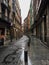 Bilbao street on a rainy day
