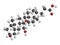 Bile acid (cholic acid, cholate) molecule. Cholic acid is the main bile acid in humans. Atoms are represented as spheres with