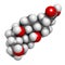 Bile acid (cholic acid, cholate) molecule. Cholic acid is the main bile acid in humans. Atoms are represented as spheres with