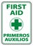 Bilingual First Aid Sign on white background