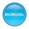 Bilingual floral blue round button