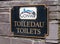 Bilingual toilet sign Betws-y-coed North Wales March 2020