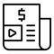 Bill content icon outline vector. Blog social