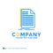 Bill, excel, file, invoice, statement Blue Yellow Business Logo