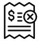 Bill payment cancellation icon, outline style