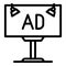 Billboard advertiser icon, outline style