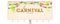 Billboard with carnival poster. Volumetric retro font with light bulbs. Banner with streamers, confetti and garlands of