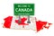 Billboard Welcome to Canada on Canadian map, 3D rendering