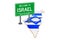 Billboard Welcome to Israel on Israeli map, 3D rendering