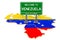 Billboard Welcome to Venezuela on Venezuelan map, 3D rendering