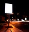 Billboards at bus stop in night