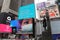 Billboards expressing gratitude to healthcare workers in time of the COVID-19 pandemic, Times Square, New York, NY, USA