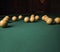 Billiard balls on the billiard table