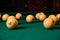 Billiard balls on the billiard table