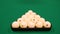 Billiard balls on a billiard table background pyramid. Russian biiliard game