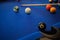 Billiard balls composition on pool table