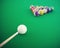 Billiard balls before hitting on a green billiard table. 3d illustration high resolution