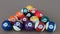 Billiard balls, pool balls, on American billiards, American pool, while checking the playing surface