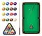 Billiard balls and table 3d realistic vector