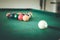Billiard in a bar, quitting time