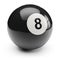 Billiard black eight ball. on white background